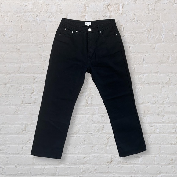 Superdown REVOLVE Black High Rise Cotton Denim Crop Ankle Jeans Sz 28 - Picture 1 of 9